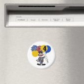 Aimant Circus Clown 4e Anniversaire Tshirts et cadeaux (In Situ (Lave-vaisselle))