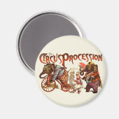 Aimant Cirque Procession Eléphant Art antique (Recto/Verso)