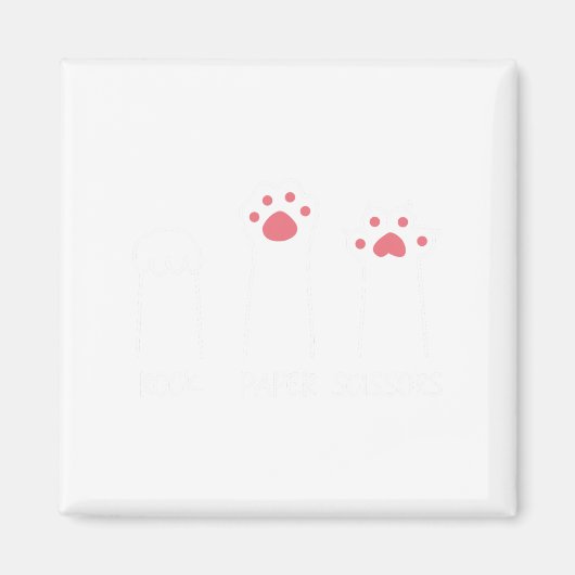 Aimant Ciseaux Papier Rocher Main Game Mème Animal Paw Ch (Devant)