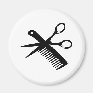 Aimant ciseaux peigne de coiffeur noir