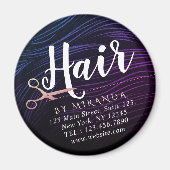 Aimant Ciseaux Rose Gold Coiffeur Coiffeuse Beauté (Devant)