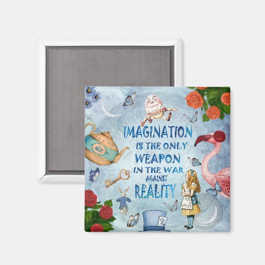 Aimant Citation Alice In Wonderland - Imagination (Recto/Verso)