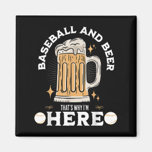 Aimant Citation amusante de l'amoureux du baseball Bière