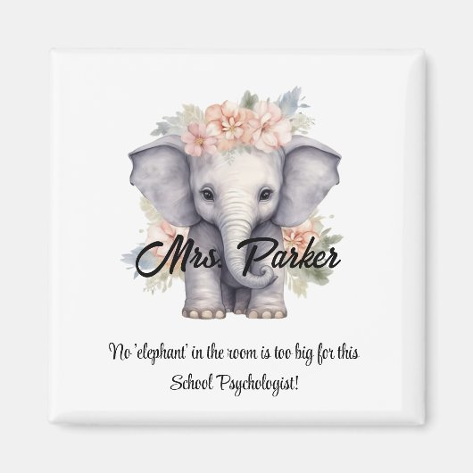 Aimant Citation amusante d'un psychologue de l'école d'él (Devant)