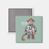 Aimant Citation argent singe (Recto/Verso)