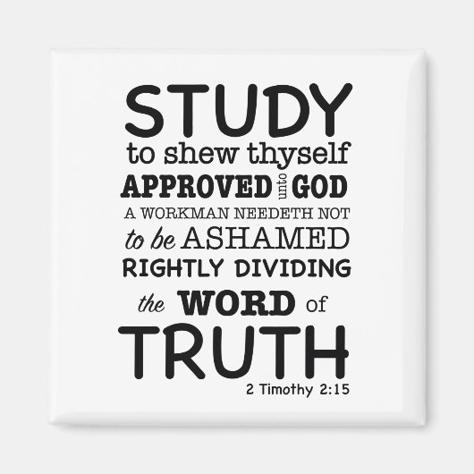 Aimant Citation biblique 2 Timothée 2:15 (Devant)