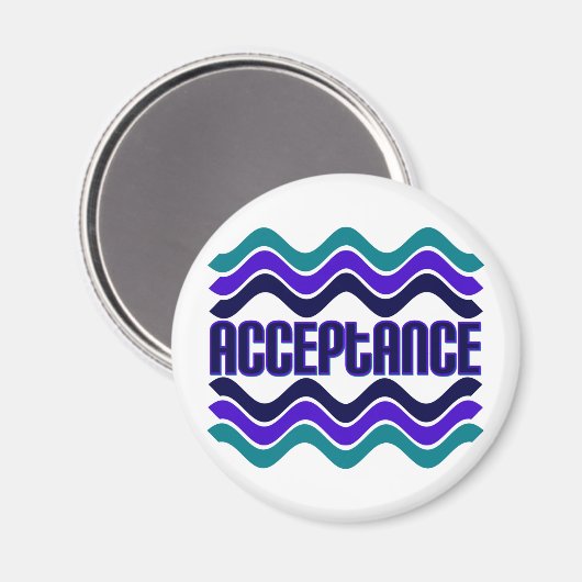 Aimant Citation d'acceptation en bleu vert violet (Recto/Verso)