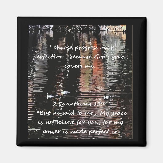 Aimant Citation d'affirmation chrétienne et Bible corresp (Devant)