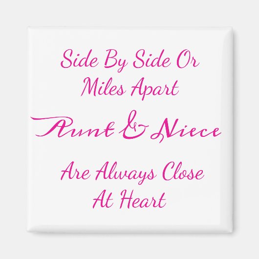 Aimant Citation d'amour Tante Nièce : Côte à côte ou à de (Devant)