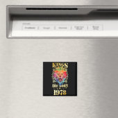 Aimant Citation d'anniversaire Roi Couronne Lion né en 19 (In Situ (Lave-vaisselle))
