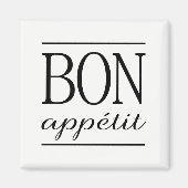 Aimant Citation D'APPETIT BON Noir Et Blanc (Devant)