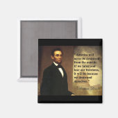 Aimant Citation de Abe Lincoln "L'Amérique ne sera jamais (Recto/Verso)