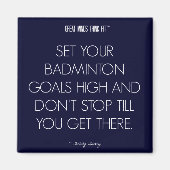 Aimant Citation de Badminton 1 : Objectifs du succès (Devant)