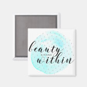 Aimant Citation de beauté de l'aquarelle (Recto/Verso)