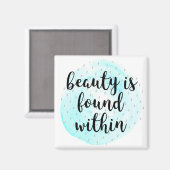 Aimant Citation de beauté de l'aquarelle (Recto/Verso)