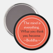Aimant Citation de bouddha Black Orange Inspiration (Recto/Verso)