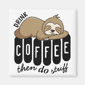 Aimant Citation de café mignon couché (Devant)