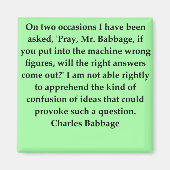 Aimant Citation de Charles Babbage (Devant)