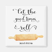 Aimant Citation de cuisine amusante Typographie noir blan (Devant)