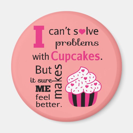 Aimant Citation de Cupcake mignonne, Bonheur (Devant)