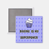Aimant Citation de cupcakes bleus de superpuissance de cu (Recto/Verso)