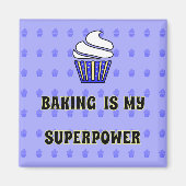 Aimant Citation de cupcakes bleus de superpuissance de cu (Devant)