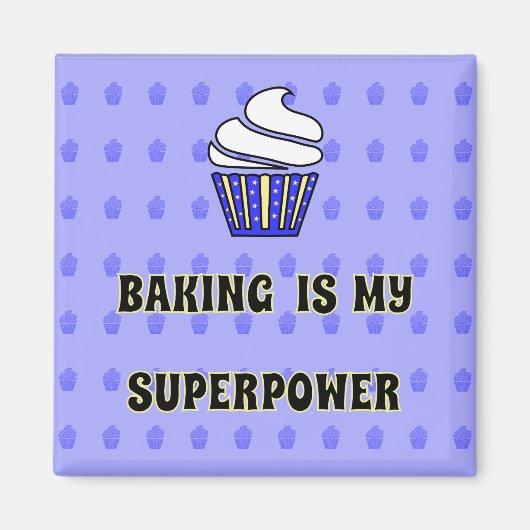 Aimant Citation de cupcakes bleus de superpuissance de cu (Devant)