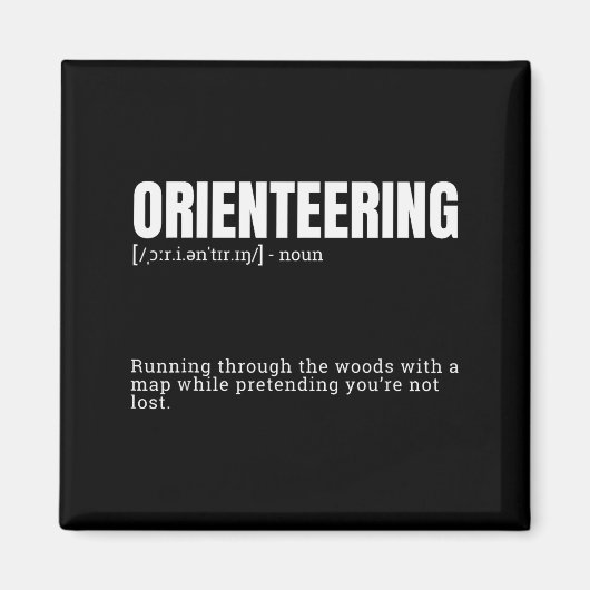 Aimant Citation de dictionnaire d'orienteering drôle Défi (Devant)