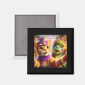 Aimant Citation de dinosaure de chat de selfie Mardi Gras (Recto/Verso)