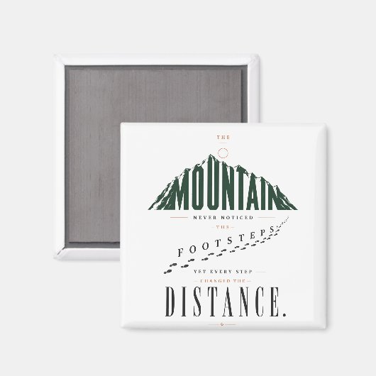 Aimant Citation de distance de pas de montagne (Recto/Verso)
