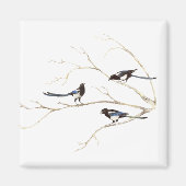 Aimant Citation de famille avec aquarelle Magpie Bird Fam (Devant)