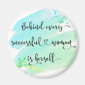 Aimant Citation de femme réussie Typographie de l'aquarel (Devant)