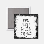 Aimant Citation De Fitness Gym : Manger, Dormir, Squat (Recto/Verso)