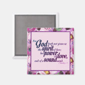 Aimant Citation de foi de la Bible chrétienne florale (Recto/Verso)