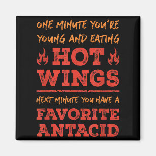 Aimant Citation de foodie drôle d'ailes chaudes BBQ Buffa