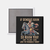 Aimant Citation de Gengis Khan Drôle Histoire de Mongolie (Recto/Verso)
