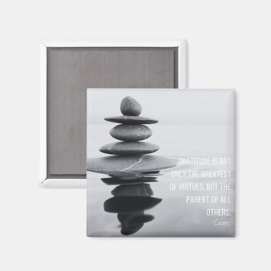 Aimant Citation de gratitude équilibre de pierre (Recto/Verso)