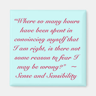 Aimant Citation de Jane Austen droite ou fausse