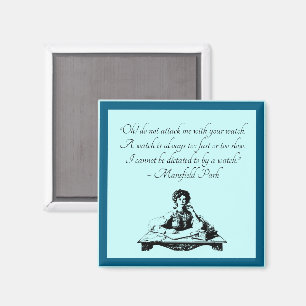 Aimant Citation de Jane Austen – Illustration vintage de