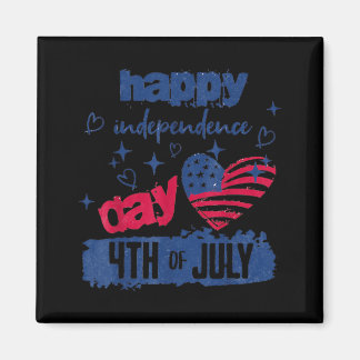 Aimant Citation de la fête de l'indépendance Joyeux 4 jui