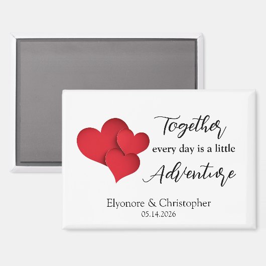 Aimant Citation de la Saint-Valentin pour l'aventure ense (Recto/Verso)