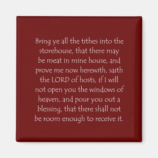 Aimant Citation de l'écriture Malachi 3 10 (Devant)