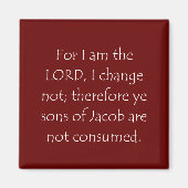 Aimant Citation de l'écriture Malachi 3 6 (Devant)