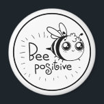 Aimant Citation de l'illustration de l'abeille de Chibi<br><div class="desc">Dessin de trait mignon d'une bourde d'abeille vous disant d'être positif.</div>