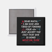 Aimant Citation de maths drôle Cher maths passe à autre c (Recto/Verso)