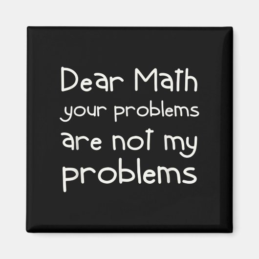 Aimant Citation de maths drôle Cher maths pour filles gar (Devant)