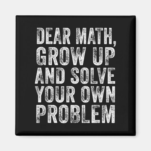 Aimant Citation de maths drôle Cher professeur de maths M (Devant)