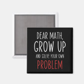 Aimant Citation de maths drôle Cher professeur de maths M (Recto/Verso)