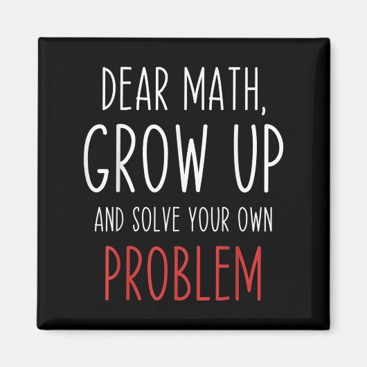 Aimant Citation de maths drôle Cher professeur de maths M (Devant)