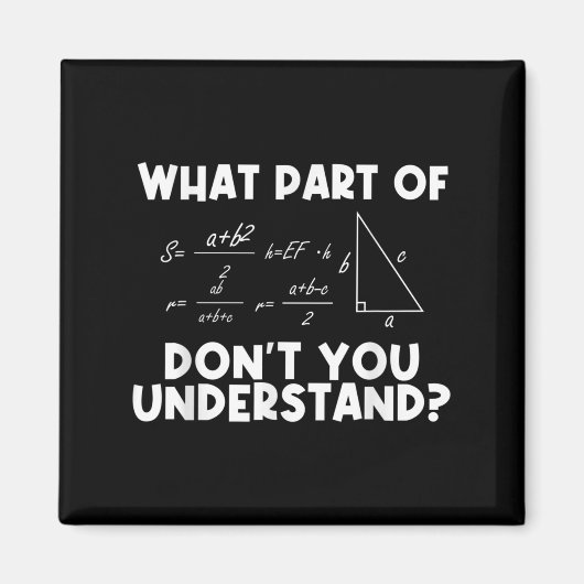 Aimant Citation de maths drôle Mathématiques Cher profess (Devant)